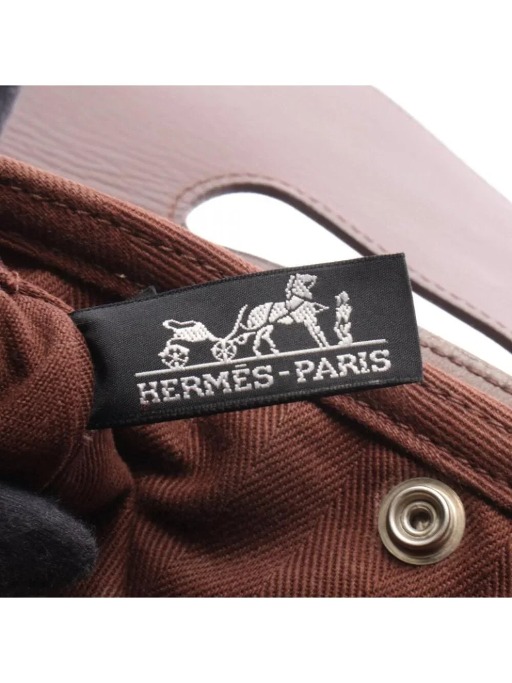 Hermes Handbag Valparaiso PM Dark Brown Leather Canvas
